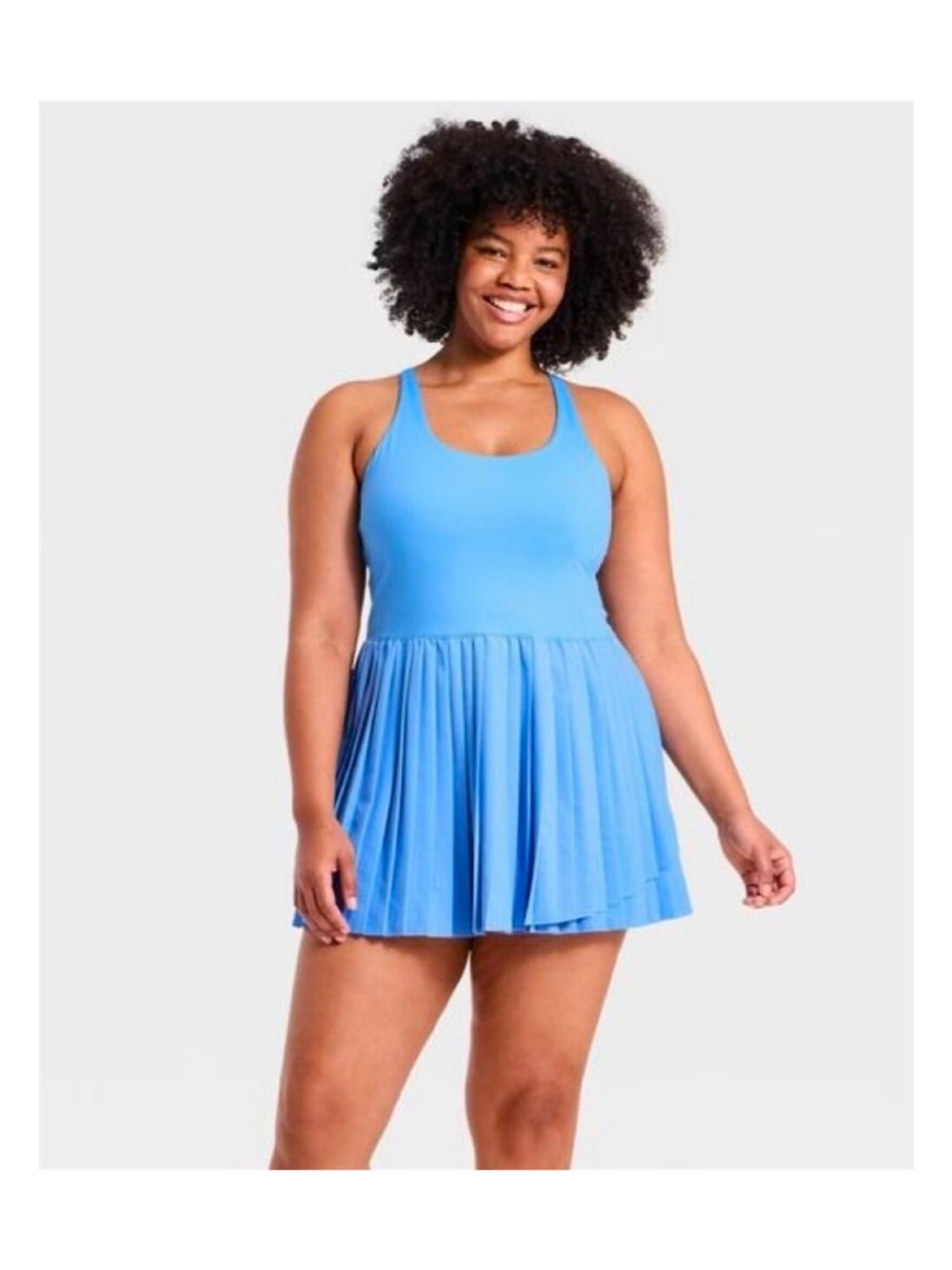 All in Motion Pleated Active Dress (Blue - Size Large)